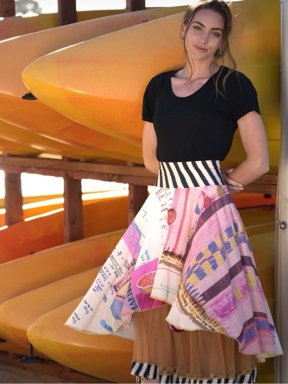 IPNG DESIGN Skirt Chiffon Summer Maths Shake Size M/L NWT
